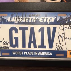 Autographed GTA IV Promo Plate