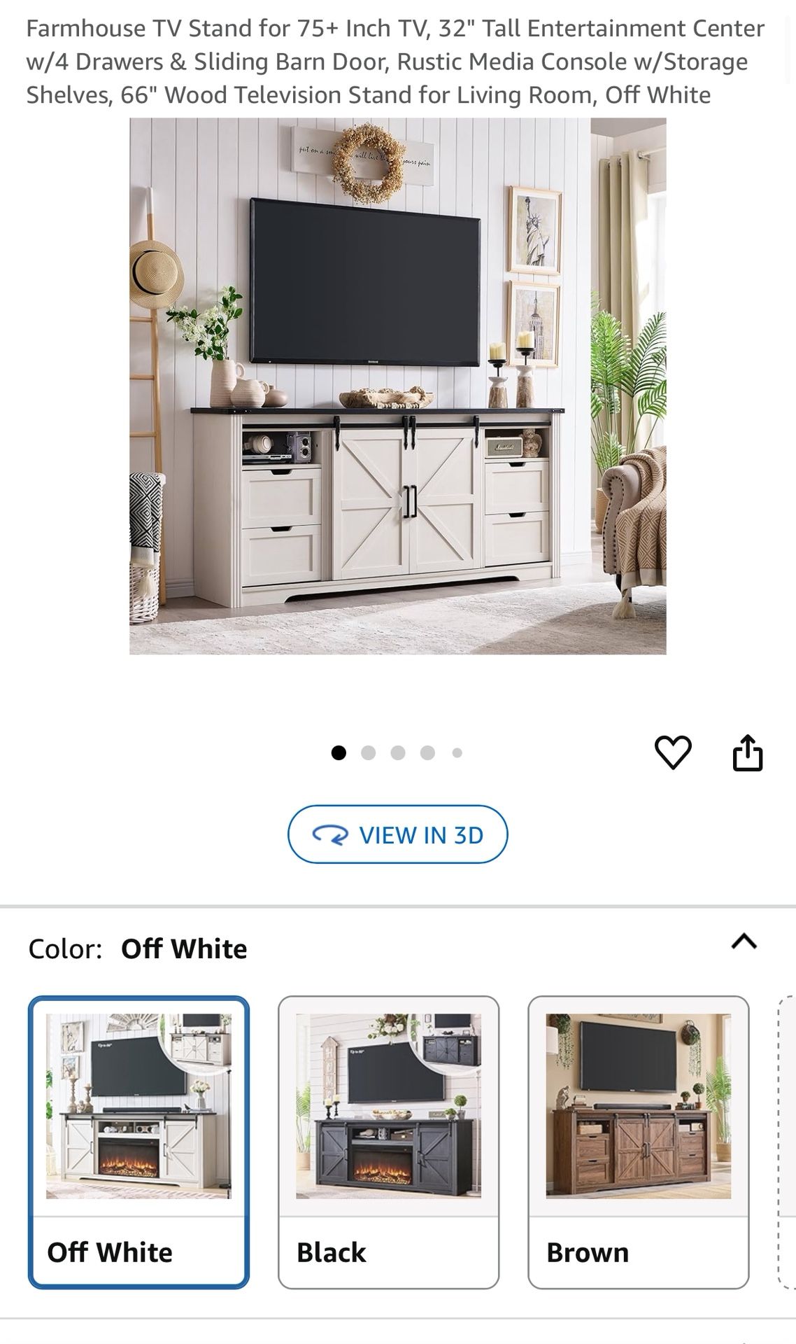 Farmhouse TV Stand for 75+ Inch TV