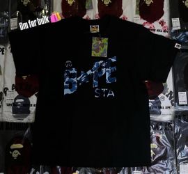 Blue and black bape tee size M