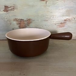 Vintage Chocolate Brown Le Creuset Sauce Pot Can Ship!