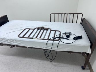 Electric Hospital Bed with Side Rails and Remote