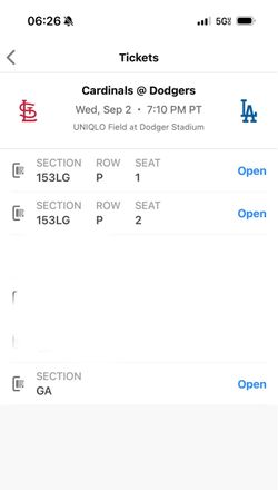 Dodgers tickets! $200 total