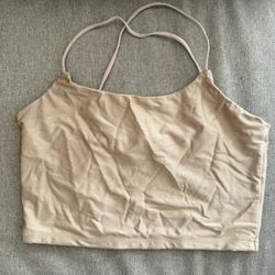 Gold Satin criss-cross cami size small
