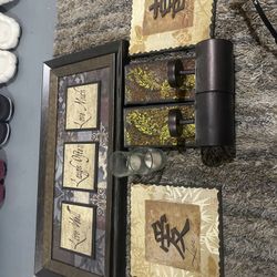 whole wall set with candles and candle holders