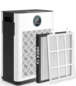 Air Purifier for Large Rooms – H14 HEPA, Washable Filter, Sleep Mode