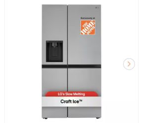 New 27 cu. ft. Side by Side Smart Refrigerator w/ Craft Ice, External Ice and Water Dispenser in PrintProof Stainless Steel brand LG
