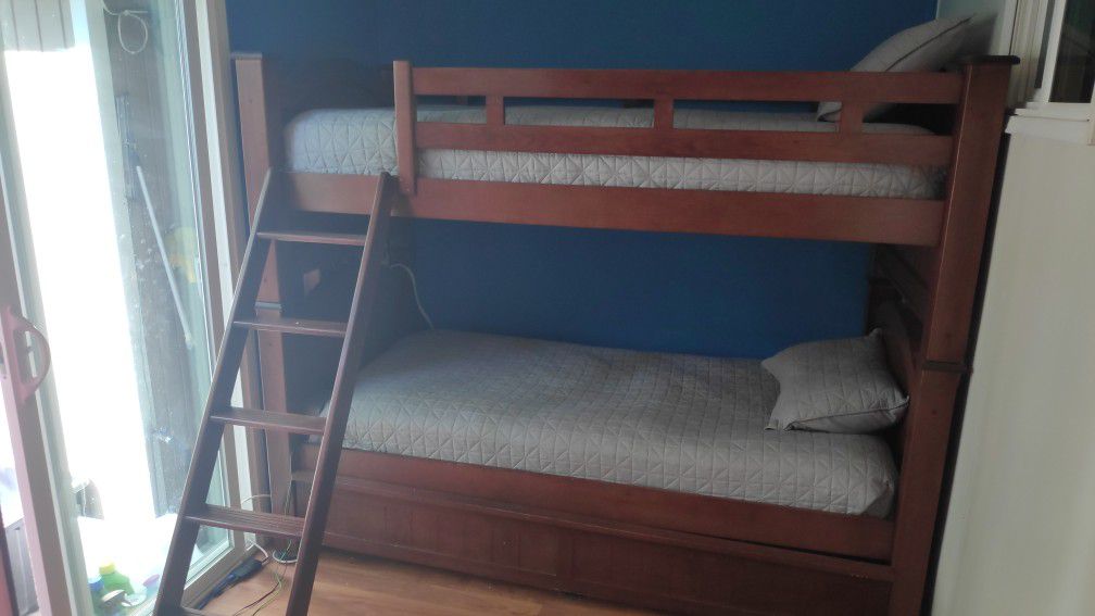 Custom-made hardwood bunk beds