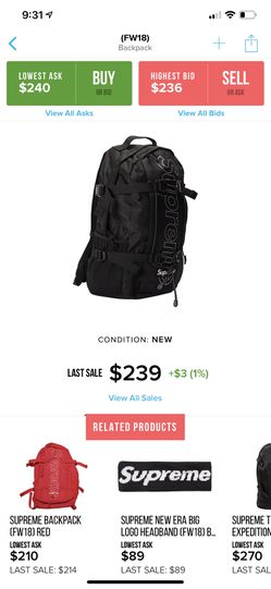 Supreme backpack (FW18) for Sale in Oak Lawn, IL - OfferUp