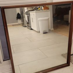 Mid Century Walnut Framed Mirror