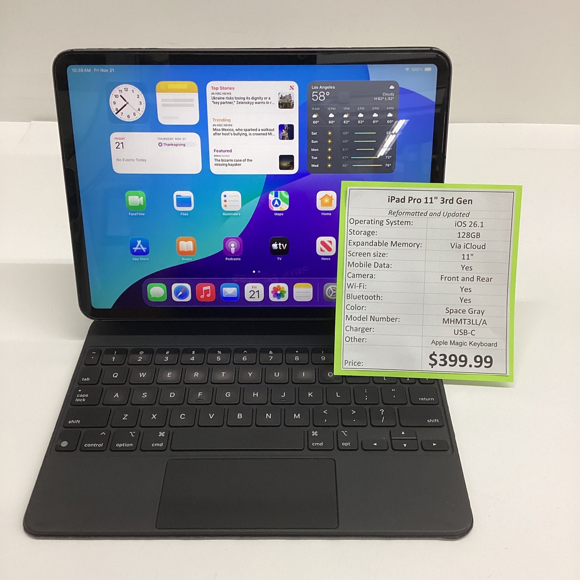 IPad Pro 11” 3rd Gen W/ Apple Magic Keyboard Case