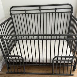 Baby Crib Convertible To Toddler Non-Toxic Mattress Like New Condition