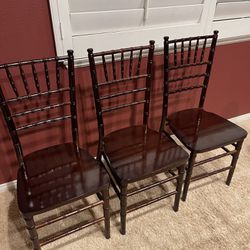 Mahogany/Fruitwood stain wood stacking dining room / accent / vanity / desk  home school / home office chair - NEW - 8 available - price per chair Chi