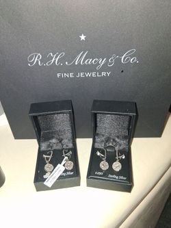 1/4 CT.  Diamond Dangle Halo drop earrimgs