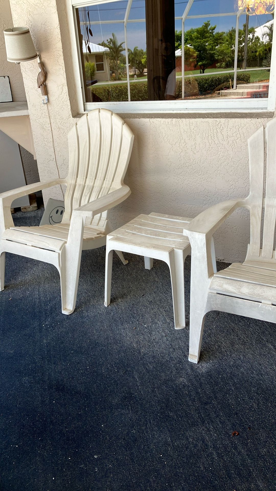 Pair Of Adirondack Chairs Plus Table