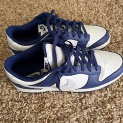 White and Navy Dunks