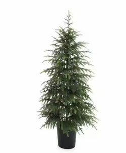 Green Branches Christmas Fir Trees with Potted,4Ft