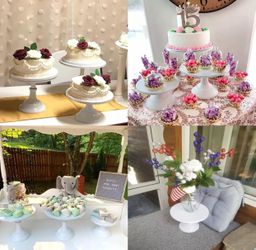 3 Pcs Cake Stand, Cake Pop Stand Set Of Disc Diameter 8" 10" 12" H7