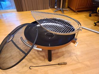 3-foot Outdoor Fire-Pit & BBQ