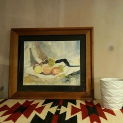 Framed watercolor artwork