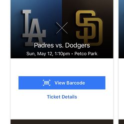 Padres vs Dodgers Sunday May 12 2 Tickets For 150 