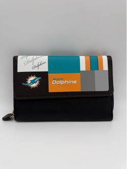 Miami Dolphins Wallet – 7.5” Clutch, NEW, Premium Fan Accessory