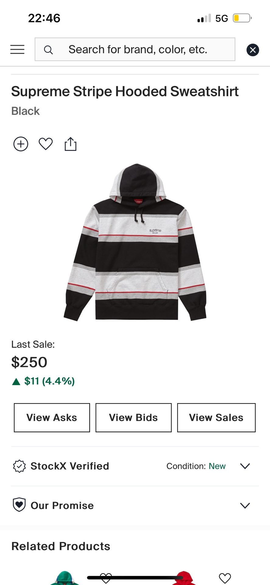 Supreme New York Striped Hoodie