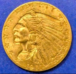 1914 Indian Head $2 1/2 Gold Coin ~22k