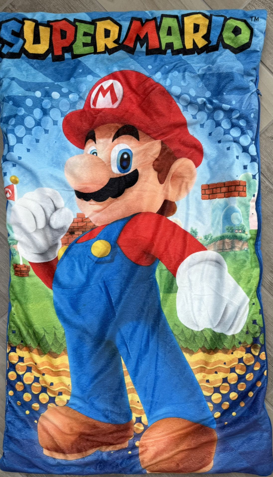 Super Mario Nintendo Kids Children's Sleeping Bag 46" x 26"