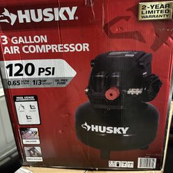 Husky 3 Gallon Air Compressor 120 Psi New In  Box