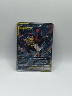 Non TCG Pokemon Deadpool & Pikachu Gx Fan Art Card