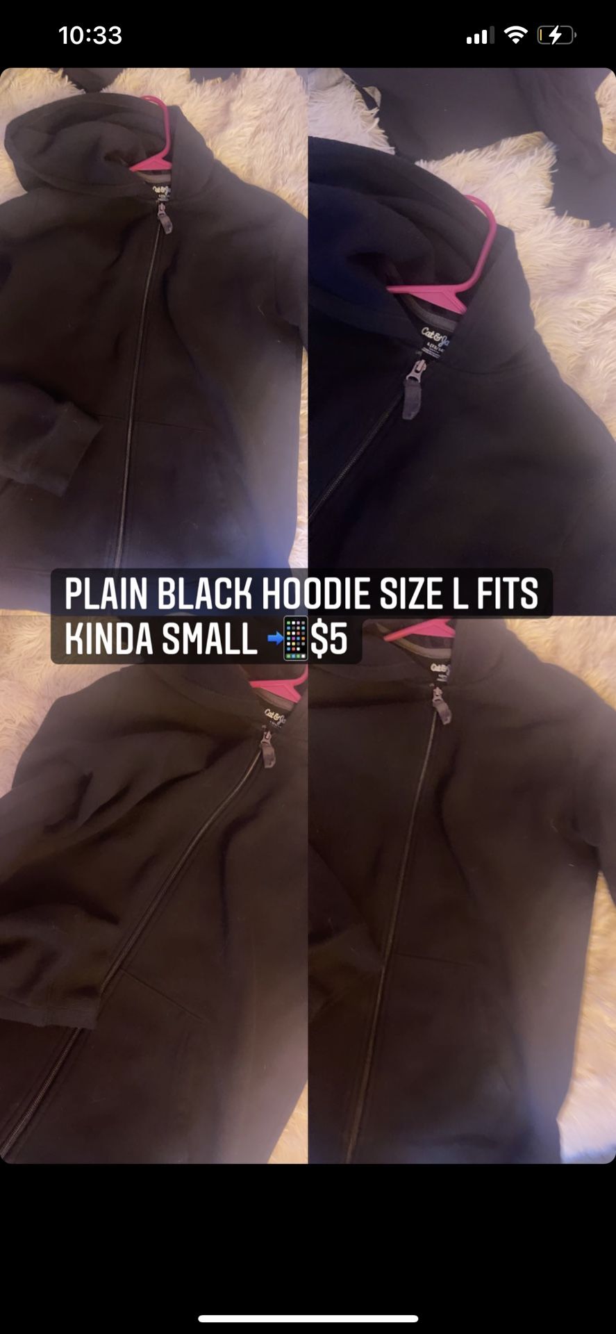 Plain Black Hoodie