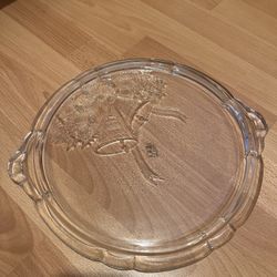 Mikasa Crystal Holiday Bells Cake Plate