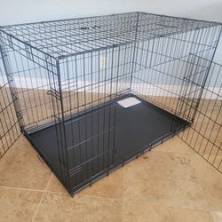 Brand New 48" Xxl'XXL Dog Crate  Up To 125 Lbs 2 Doors With Tray $100  Folding Dog Cage Animal Kennel Jaula De Mascota 