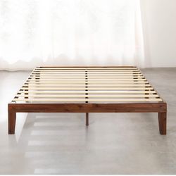 Mellow Naturalista Classic 12-Inch Solid Wood Platform Bed | Wooden Slats, No Box Spring Needed, Easy Assembly | Full, Espresso