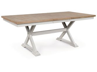 Purlaney Antique White/Natural RECT DRM Butterfly EXT Table