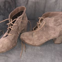Brown Suede Heel Boot