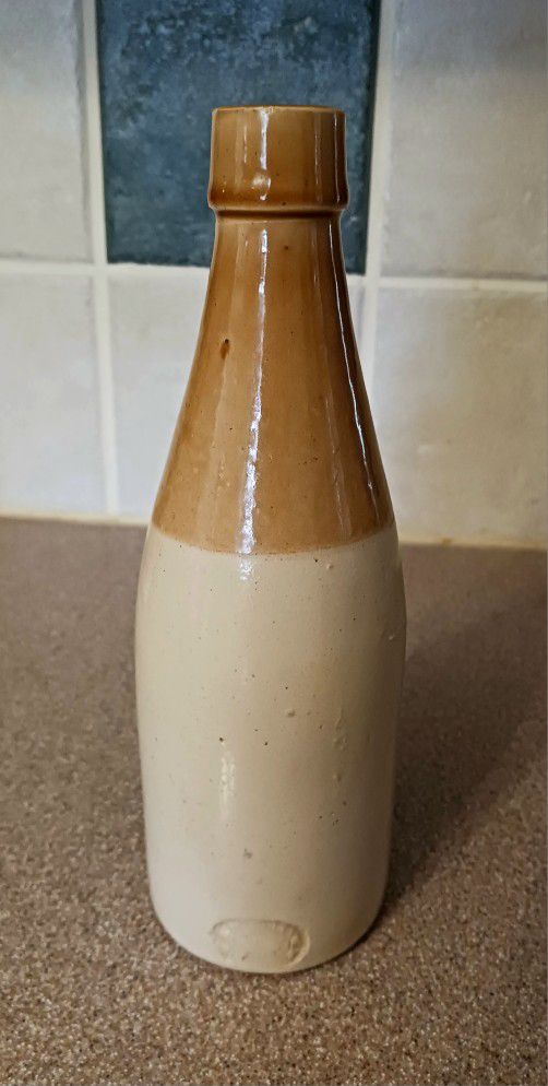 Antique, Stoneware, Two-tone Ginger Beer Bottle 