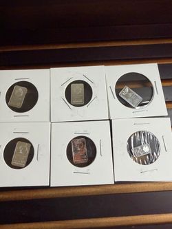 Lot of 6x 1 gram premium .999 silver bars