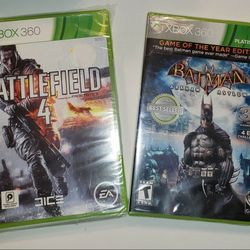 Batman: Arkham Asylum And Battlefield 4! XBOX360! Brand NEW! SEALED!