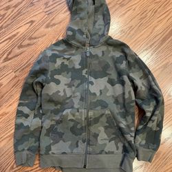 Boys Green Cami Hoodie Size 8