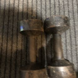 Rare Vintage 1950s 15 Pound Dumbbells