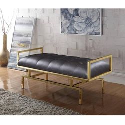 Leather Bench New in Original Packaging With Gold Tone Frame.