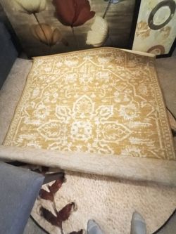 5X7 yellow woven gold vintage area rug