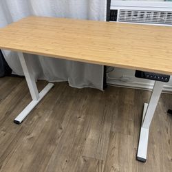FlexiSpot Electric Standing Desk 48x24 (Maple Top / White Frame)