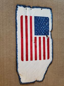 Vintage old slate tile roof flag painted