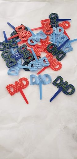 24 Father's Day Dad Cupcake cake toppers picks Birthday Party Supplies - new New without packaging