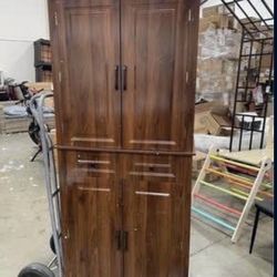 Assembled New Bathroom 71.2" Tall Kitchen Pantry Storage Cabinet with 4 Door, 3 Pull Out Tray 2 Drawer