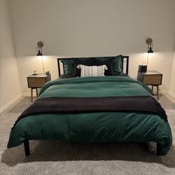 Black Queen Bed frame with Headboard 