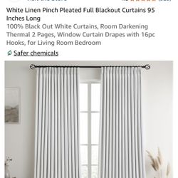 Curtains 95” High X 40” Wide (4 Panels) New!!