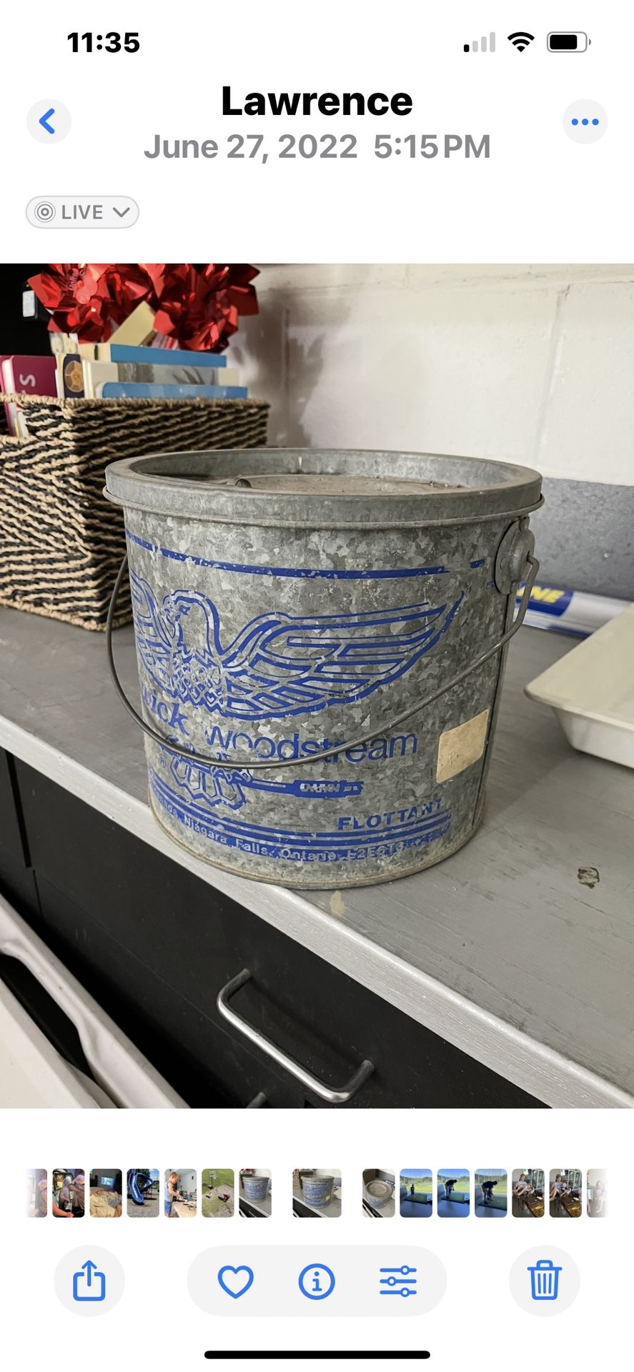 Vintage Fenwick Woodstream Minnow Bait Bucket